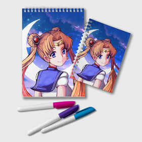 Блокнот с принтом SAILOR MOON в городе Новоалтайск, 100% бумага | 48 листов, плотность листов — 60 г/м2, плотность картонной обложки — 250 г/м2. Листы скреплены удобной пружинной спиралью. Цвет линий — светло-серый
 | anime | japan | manga | sailor moon | аниме | девочка | девушка | лунная призма | манга | сейлор мун | сэйлор мун | япония