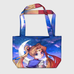 Пляжная сумка 3D с принтом SAILOR MOON в городе Новоалтайск, 100% полиэстер | застегивается на металлическую кнопку; внутренний карман застегивается на молнию. Стенки укреплены специальным мягким материалом, чтобы защитить содержимое от несильных ударов
 | anime | japan | manga | sailor moon | аниме | девочка | девушка | лунная призма | манга | сейлор мун | сэйлор мун | япония