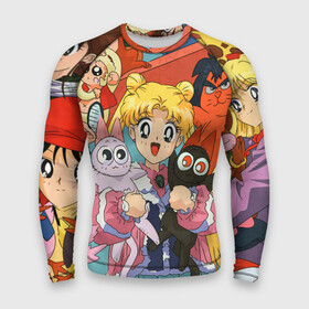 Мужской рашгард 3D с принтом СЕЙЛОР МУН в городе Новоалтайск,  |  | anime | cat | japan | manga | sailor moon | аниме | девочка | девушка | киса | кот | лунная призма | манга | сейлор мун | сэйлор мун | япония