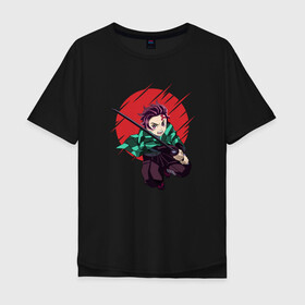 Мужская футболка хлопок Oversize с принтом KIMETSU NO YAIBA в городе Новоалтайск, 100% хлопок | свободный крой, круглый ворот, “спинка” длиннее передней части | demon slayer | kimetsu no yaiba | nezuko | shinobu | slayer | tanjiro | zenitsu | гию томиока | зенитцу | иноске хашибира | клинок рассекающий демонов | незуко | танджиро | шинобу кочо