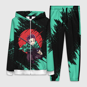 Женский костюм 3D с принтом Kimetsu no yaiba зеленые штрихи в городе Новоалтайск,  |  | demon slayer | kimetsu no yaiba | nezuko | shinobu | slayer | tanjiro | zenitsu | гию томиока | зенитцу | иноске хашибира | клинок рассекающий демонов | незуко | танджиро | шинобу кочо