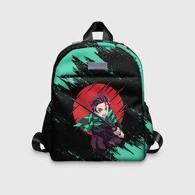Детский рюкзак 3D с принтом Kimetsu no yaiba зеленые штрихи в городе Новоалтайск, 100% полиэстер | лямки с регулируемой длиной, сверху петелька, чтобы рюкзак можно было повесить на вешалку. Основное отделение закрывается на молнию, как и внешний карман. Внутри дополнительный карман. По бокам два дополнительных кармашка | demon slayer | kimetsu no yaiba | nezuko | shinobu | slayer | tanjiro | zenitsu | гию томиока | зенитцу | иноске хашибира | клинок рассекающий демонов | незуко | танджиро | шинобу кочо