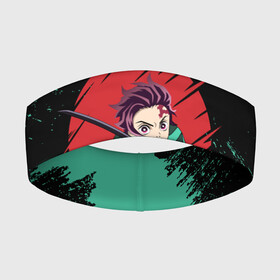 Повязка на голову 3D с принтом Kimetsu no yaiba зеленые штрихи в городе Новоалтайск,  |  | demon slayer | kimetsu no yaiba | nezuko | shinobu | slayer | tanjiro | zenitsu | гию томиока | зенитцу | иноске хашибира | клинок рассекающий демонов | незуко | танджиро | шинобу кочо