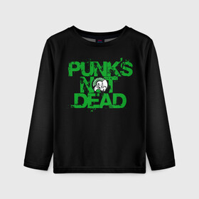 Детский лонгслив 3D с принтом Punks Not Dead в городе Новоалтайск, 100% полиэстер | длинные рукава, круглый вырез горловины, полуприлегающий силуэт
 | art | punk | punks not dead | rock | sons of anarchy | анархия | арт | группа | егор летов | логотип | музыка | надпись | панк | панк рок | прикольная | рок | свобода | хаос