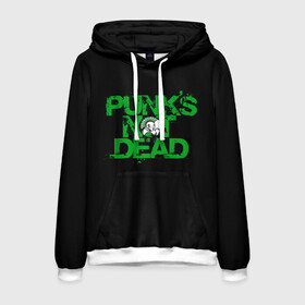 Мужская толстовка 3D с принтом Punks Not Dead в городе Новоалтайск, 100% полиэстер | двухслойный капюшон со шнурком для регулировки, мягкие манжеты на рукавах и по низу толстовки, спереди карман-кенгуру с мягким внутренним слоем. | art | punk | punks not dead | rock | sons of anarchy | анархия | арт | группа | егор летов | логотип | музыка | надпись | панк | панк рок | прикольная | рок | свобода | хаос
