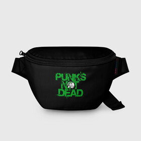 Поясная сумка 3D с принтом Punks Not Dead в городе Новоалтайск, 100% полиэстер | плотная ткань, ремень с регулируемой длиной, внутри несколько карманов для мелочей, основное отделение и карман с обратной стороны сумки застегиваются на молнию | art | punk | punks not dead | rock | sons of anarchy | анархия | арт | группа | егор летов | логотип | музыка | надпись | панк | панк рок | прикольная | рок | свобода | хаос