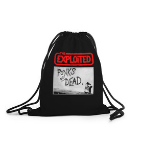 Рюкзак-мешок 3D с принтом Punks Not Dead в городе Новоалтайск, 100% полиэстер | плотность ткани — 200 г/м2, размер — 35 х 45 см; лямки — толстые шнурки, застежка на шнуровке, без карманов и подкладки | art | punk | punks not dead | rock | sons of anarchy | анархия | арт | группа | егор летов | логотип | музыка | надпись | панк | панк рок | прикольная | рок | свобода | хаос