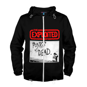 Мужская ветровка 3D с принтом Punks Not Dead в городе Новоалтайск, 100% полиэстер | подол и капюшон оформлены резинкой с фиксаторами, два кармана без застежек по бокам, один потайной карман на груди | Тематика изображения на принте: art | punk | punks not dead | rock | sons of anarchy | анархия | арт | группа | егор летов | логотип | музыка | надпись | панк | панк рок | прикольная | рок | свобода | хаос