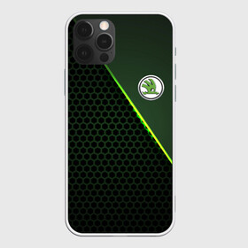 Чехол для iPhone 12 Pro Max с принтом Skoda Green | Шкода в городе Новоалтайск, Силикон |  | octavia | rapid | skoda | volkswagen | vw | yeti | авто | автомобиль | ам | ети | карбон | машина | октаия | рапид | шкода
