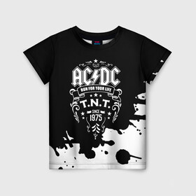 Детская футболка 3D с принтом AC/DC T.N.T. в городе Новоалтайск, 100% гипоаллергенный полиэфир | прямой крой, круглый вырез горловины, длина до линии бедер, чуть спущенное плечо, ткань немного тянется | ac dc | acdc | acdc ас дс | angus | back in black | highway to hell | mckinnon | young | австралийская | ангус янг | ас дс | асдс | блюз | в форме | гитара | группа | крис слэйд | метал | молния | музыка | п | певец | рок | рок н ролл