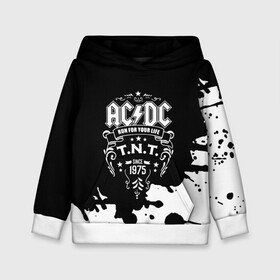 Детская толстовка 3D с принтом AC/DC T.N.T. в городе Новоалтайск, 100% полиэстер | двухслойный капюшон со шнурком для регулировки, мягкие манжеты на рукавах и по низу толстовки, спереди карман-кенгуру с мягким внутренним слоем | ac dc | acdc | acdc ас дс | angus | back in black | highway to hell | mckinnon | young | австралийская | ангус янг | ас дс | асдс | блюз | в форме | гитара | группа | крис слэйд | метал | молния | музыка | п | певец | рок | рок н ролл