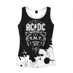 Женская майка 3D с принтом AC/DC T.N.T. в городе Новоалтайск, 100% полиэстер | круглая горловина, прямой силуэт, длина до линии бедра | ac dc | acdc | acdc ас дс | angus | back in black | highway to hell | mckinnon | young | австралийская | ангус янг | ас дс | асдс | блюз | в форме | гитара | группа | крис слэйд | метал | молния | музыка | п | певец | рок | рок н ролл