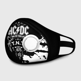 Маска из неопрена с принтом AC/DC T.N.T. в городе Новоалтайск, неопрен 100% | Форма огибающая нос. Резинки для ушей с дополнительной резинкой на затылке. Клапан для выдоха для активного дыхания при занятиях спортом. Эластичный материал маски и окантовки для лучшего растяжения и прилегания маски.  | ac dc | acdc | acdc ас дс | angus | back in black | highway to hell | mckinnon | young | австралийская | ангус янг | ас дс | асдс | блюз | в форме | гитара | группа | крис слэйд | метал | молния | музыка | п | певец | рок | рок н ролл