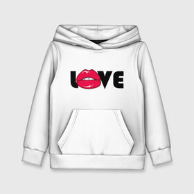 Детская толстовка 3D с принтом love (W) в городе Новоалтайск, 100% полиэстер | двухслойный капюшон со шнурком для регулировки, мягкие манжеты на рукавах и по низу толстовки, спереди карман-кенгуру с мягким внутренним слоем | kiss | love | me | буквы | горошек | губы | девушке | женщине | лов | любим | люблю | любовь | меня | мне | мужчине | надпись | парню | подарок | поцелуй | рот | тебя | уже