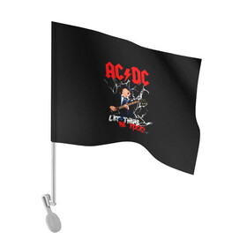 Флаг для автомобиля с принтом AC/DC let there be rock! в городе Новоалтайск, 100% полиэстер | Размер: 30*21 см | ac dc | acdc | acdc ас дс | angus | back in black | highway to hell | mckinnon | young | австралийская | ангус янг | ас дс | асдс | блюз | в форме | гитара | группа | крис слэйд | метал | молния | музыка | п | певец | рок | рок н ролл