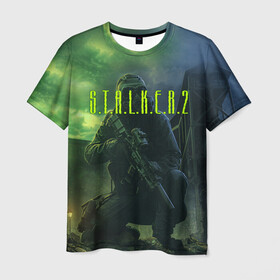 Мужская футболка 3D с принтом S.T.A.L.K.E.R. 2 в городе Новоалтайск, 100% полиэфир | прямой крой, круглый вырез горловины, длина до линии бедер | chernobyl | pripyat | s.t.a.l.k.e.r. 2 | shadow of chernobyl | stalker | stalker 2 | воля | меченый | припять | свобода | свобода воля | сталкер | сталкер 2 | тени чернобыля | чернобыль