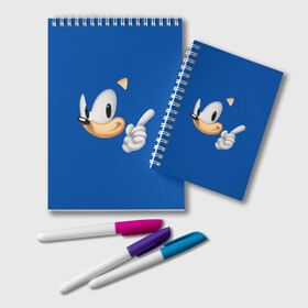 Блокнот с принтом Sonic в городе Новоалтайск, 100% бумага | 48 листов, плотность листов — 60 г/м2, плотность картонной обложки — 250 г/м2. Листы скреплены удобной пружинной спиралью. Цвет линий — светло-серый
 | Тематика изображения на принте: hedgehog | sega | еж | ежик | сега | соник