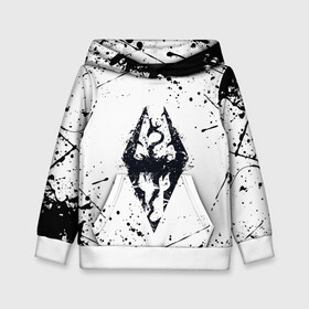 Детская толстовка 3D с принтом THE ELDER SCROLLS в городе Новоалтайск, 100% полиэстер | двухслойный капюшон со шнурком для регулировки, мягкие манжеты на рукавах и по низу толстовки, спереди карман-кенгуру с мягким внутренним слоем | dovahkiin | dragonborn | fus ro dah | rpg | skyrim | tes | tes skyrim | the elder scrolls | the elder scrolls skyrim | докавин | рпг | скайрим