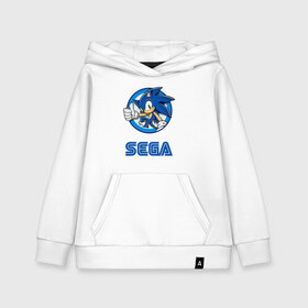 Детская толстовка хлопок с принтом SONIC SEGA в городе Новоалтайск, 100% хлопок | Круглый горловой вырез, эластичные манжеты, пояс, капюшен | game | sega | sonic | sonic the hedgehog | видеоигра | доктор эггман | звуковой | игра | со скоростью звука | соник | соник в кино