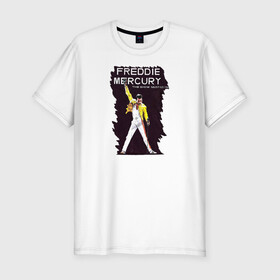 Мужская футболка хлопок Slim с принтом Freddie Mercury в городе Новоалтайск, 92% хлопок, 8% лайкра | приталенный силуэт, круглый вырез ворота, длина до линии бедра, короткий рукав | freddie mercury | queen | quen | the show must go on | we are the champions | богемская рапсодия | глэм | группа | квин | королева | куин | меркури | меркьюри | музыкант | мэркури | певец | песня | поп | рок | фаррух булсара | фредди