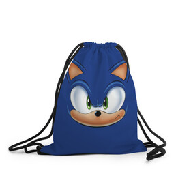 Рюкзак-мешок 3D с принтом SONIC. в городе Новоалтайск, 100% полиэстер | плотность ткани — 200 г/м2, размер — 35 х 45 см; лямки — толстые шнурки, застежка на шнуровке, без карманов и подкладки | game | sega | sonic | sonic the hedgehog | видеоигра | доктор эггман | звуковой | игра | со скоростью звука | соник | соник в кино