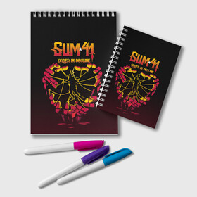 Блокнот с принтом SUM41 OID в городе Новоалтайск, 100% бумага | 48 листов, плотность листов — 60 г/м2, плотность картонной обложки — 250 г/м2. Листы скреплены удобной пружинной спиралью. Цвет линий — светло-серый
 | Тематика изображения на принте: 