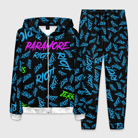 Мужской костюм 3D с принтом Paramore RIOT! в городе Новоалтайск, 100% полиэстер | Манжеты и пояс оформлены тканевой резинкой, двухслойный капюшон со шнурком для регулировки, карманы спереди | hayley williams | music | paramore | rock | альтернативный рок | зак фарро | музыка | панк рок | парамор | поп панк | поп рок | рок | тейлор йорк | хейли уильямс
