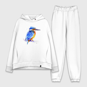 Женский костюм хлопок Oversize с принтом Kingfisher в городе Новоалтайск,  |  | акварель | графика | зимородок | крутой | модный | принт | птица | птичка | рисунок | рыбак | рыболов | скетч | стильный | яркий
