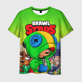 Мужская футболка 3D с принтом BRAWL STARS LEON в городе Новоалтайск, 100% полиэфир | прямой крой, круглый вырез горловины, длина до линии бедер | brawl stars | brawl stars leon | brawler | leon | бравл старз | бравлер | леон