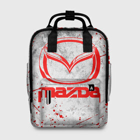 Женский рюкзак 3D с принтом MAZDA RED LOGO в городе Новоалтайск, 100% полиэстер | лямки с регулируемой длиной, сверху ручки, чтобы рюкзак нести как сумку. Основное отделение закрывается на молнию, как и внешний карман. Внутри два дополнительных кармана, один из которых закрывается на молнию. По бокам два дополнительных кармашка, куда поместится маленькая бутылочка
 | Тематика изображения на принте: auto | mazda | mps | sport | авто | автомобиль | автомобильные | бренд | мазда | марка | машины | мпс | спорт