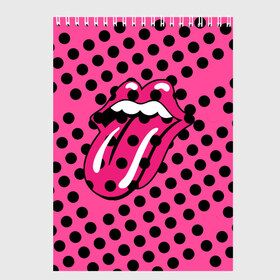 Скетчбук с принтом rolling stones pink logo в городе Новоалтайск, 100% бумага
 | 48 листов, плотность листов — 100 г/м2, плотность картонной обложки — 250 г/м2. Листы скреплены сверху удобной пружинной спиралью | mick jagger | music | rock | rolling stones | музыка | рок