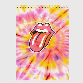 Скетчбук с принтом Rolling Stones tie-dye в городе Новоалтайск, 100% бумага
 | 48 листов, плотность листов — 100 г/м2, плотность картонной обложки — 250 г/м2. Листы скреплены сверху удобной пружинной спиралью | mick jagger | music | rock | rolling stones | музыка | рок