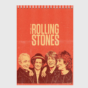 Скетчбук с принтом The Rolling Stones в городе Новоалтайск, 100% бумага
 | 48 листов, плотность листов — 100 г/м2, плотность картонной обложки — 250 г/м2. Листы скреплены сверху удобной пружинной спиралью | mick jagger | music | rock | rolling stones | музыка | рок