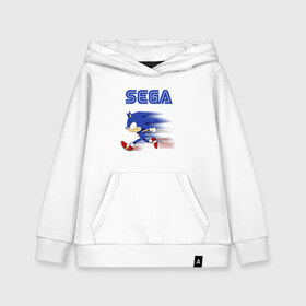 Детская толстовка хлопок с принтом SEGA в городе Новоалтайск, 100% хлопок | Круглый горловой вырез, эластичные манжеты, пояс, капюшен | game | sega | sonic | sonic the hedgehog | видеоигра | доктор эггман | звуковой | игра | со скоростью звука | соник | соник в кино