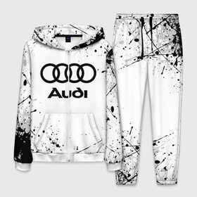 Мужской костюм 3D с принтом AUDI в городе Новоалтайск, 100% полиэстер | Манжеты и пояс оформлены тканевой резинкой, двухслойный капюшон со шнурком для регулировки, карманы спереди | audi | auto | sport | авто | автомобиль | автомобильные | ауди | бренд | марка | машины | спорт