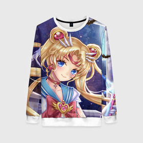 Женский свитшот 3D с принтом SAILOR MOON в городе Новоалтайск, 100% полиэстер с мягким внутренним слоем | круглый вырез горловины, мягкая резинка на манжетах и поясе, свободная посадка по фигуре | anime | halloween | japan | manga | sailor moon | аниме | девочка | девушка | лунная призма | манга | сейлор мун | сэйлор мун | хеллоуин | хэллоуин | япония