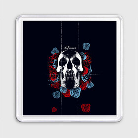 Магнит 55*55 с принтом Deftones Rose в городе Новоалтайск, Пластик | Размер: 65*65 мм; Размер печати: 55*55 мм | chi cheng | chino moreno | deftones | dia de los | diamond eye | дефтонс | серхио вега | стивен карпентер | фрэнк делгадо | чи ченг | чино морено | эйб каннингем