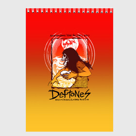Скетчбук с принтом Deftones Poster в городе Новоалтайск, 100% бумага
 | 48 листов, плотность листов — 100 г/м2, плотность картонной обложки — 250 г/м2. Листы скреплены сверху удобной пружинной спиралью | chi cheng | chino moreno | deftones | dia de los | diamond eye | дефтонс | серхио вега | стивен карпентер | фрэнк делгадо | чи ченг | чино морено | эйб каннингем
