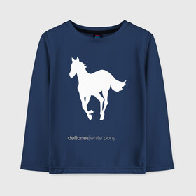 Детский лонгслив хлопок с принтом White Pony в городе Новоалтайск, 100% хлопок | круглый вырез горловины, полуприлегающий силуэт, длина до линии бедер | chi cheng | chino moreno | deftones | dia de los | diamond eye | дефтонс | серхио вега | стивен карпентер | фрэнк делгадо | чи ченг | чино морено | эйб каннингем