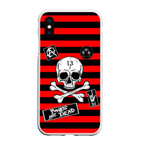 Чехол для iPhone XS Max матовый с принтом КиШ КНЯЗЬ в городе Новоалтайск, Силикон | Область печати: задняя сторона чехла, без боковых панелей | Тематика изображения на принте: music | punk | rock | киш | княzz | князь | король и шут | музыка | панк | полоски | рок | череп