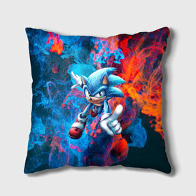 Подушка 3D с принтом SONIC в городе Новоалтайск, наволочка – 100% полиэстер, наполнитель – холлофайбер (легкий наполнитель, не вызывает аллергию). | состоит из подушки и наволочки. Наволочка на молнии, легко снимается для стирки | animal | games | hedgehog | sega | sonic | speed | speed sonic | быстрый ёж | ёж | ёжик | игры | персонаж | сега | синий ёж | скорость | соник