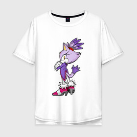 Мужская футболка хлопок Oversize с принтом SONIC (Кошка Блейз) в городе Новоалтайск, 100% хлопок | свободный крой, круглый ворот, “спинка” длиннее передней части | amy rose | blaze the cat | hedgehog | sega | silver | sonic | доктор эггман | ёж соник | ехидна наклз | кошка блейз | метал соник | сега | сильвер | соник