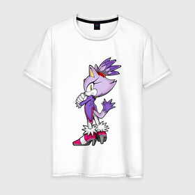 Мужская футболка хлопок с принтом SONIC (Кошка Блейз) в городе Новоалтайск, 100% хлопок | прямой крой, круглый вырез горловины, длина до линии бедер, слегка спущенное плечо. | amy rose | blaze the cat | hedgehog | sega | silver | sonic | доктор эггман | ёж соник | ехидна наклз | кошка блейз | метал соник | сега | сильвер | соник