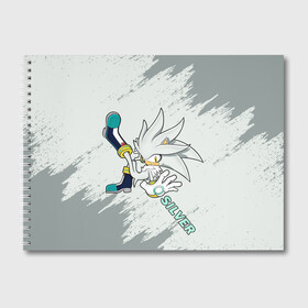 Альбом для рисования с принтом SONIC SILVER в городе Новоалтайск, 100% бумага
 | матовая бумага, плотность 200 мг. | Тематика изображения на принте: amy rose | blaze the cat | hedgehog | sega | silver | sonic | доктор эггман | ёж соник | ехидна наклз | кошка блейз | метал соник | сега | сильвер | соник