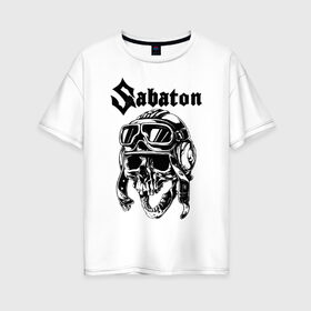 Женская футболка хлопок Oversize с принтом Sabaton в городе Новоалтайск, 100% хлопок | свободный крой, круглый ворот, спущенный рукав, длина до линии бедер
 | battle | panzerkampf | primo victoria | sabaton | the art of war | the great war | атака мертвецов | бисмарк | броден | войны | группа | йоаким | латный ботинок | метал | ночные ведьмы | пауэр | рок | рыцарские доспехи | сабатон