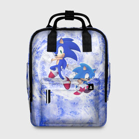 Женский рюкзак 3D с принтом Sonic в городе Новоалтайск, 100% полиэстер | лямки с регулируемой длиной, сверху ручки, чтобы рюкзак нести как сумку. Основное отделение закрывается на молнию, как и внешний карман. Внутри два дополнительных кармана, один из которых закрывается на молнию. По бокам два дополнительных кармашка, куда поместится маленькая бутылочка
 | 90 е | old school | sega | sonic | еж | игра | олдскулл | сега | синий еж | соник