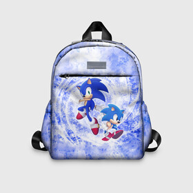 Детский рюкзак 3D с принтом Sonic в городе Новоалтайск, 100% полиэстер | лямки с регулируемой длиной, сверху петелька, чтобы рюкзак можно было повесить на вешалку. Основное отделение закрывается на молнию, как и внешний карман. Внутри дополнительный карман. По бокам два дополнительных кармашка | 90 е | old school | sega | sonic | еж | игра | олдскулл | сега | синий еж | соник