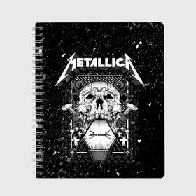 Тетрадь с принтом Metallica в городе Новоалтайск, 100% бумага | 48 листов, плотность листов — 60 г/м2, плотность картонной обложки — 250 г/м2. Листы скреплены сбоку удобной пружинной спиралью. Уголки страниц и обложки скругленные. Цвет линий — светло-серый
 | album | black | concert | heavy | kirk | metal | metallica | music | rock | tolls | джеймс хэтфилд | кирк хэмметт | клифф бёртон | ларс ульрих | метал | металлика | трэш