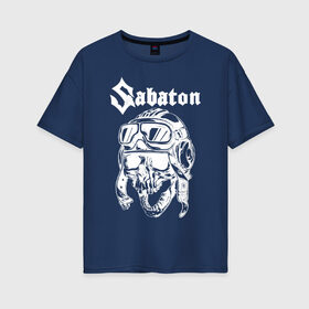 Женская футболка хлопок Oversize с принтом Sabaton в городе Новоалтайск, 100% хлопок | свободный крой, круглый ворот, спущенный рукав, длина до линии бедер
 | battle | panzerkampf | primo victoria | sabaton | the art of war | the great war | атака мертвецов | бисмарк | броден | войны | группа | йоаким | латный ботинок | метал | ночные ведьмы | пауэр | рок | рыцарские доспехи | сабатон