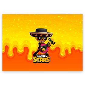 Поздравительная открытка с принтом Brawl stars poco Поко в городе Новоалтайск, 100% бумага | плотность бумаги 280 г/м2, матовая, на обратной стороне линовка и место для марки
 | brawl | brawl stars | brawlstars | brawl_stars | jessie | poco | бравл | бравлстарс | поко